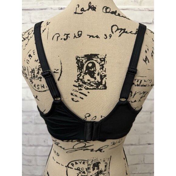 Olga Size 38C Black Cloud 9 Minimizer Bra Underwire Lace Trim G18961A - Picture 4 of 7